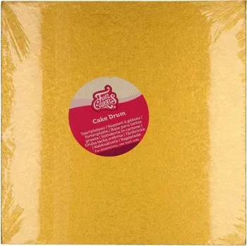 FunCakes Dortová podložka zlatá, čtverec 30,5 x 30,5 cm, výška 12 mm