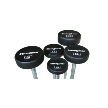 TRUESTEEL Polyurethanová rovná bicepsová činka 12.5 kg - logo StrongGear