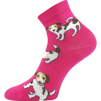 Dívčí ponožky Kay růžové pejsek Fuski Boma Voxx