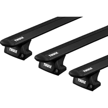 Střešní nosiče Thule 7107 + 3x černé Wingbar tyče 7115 + 2x kit