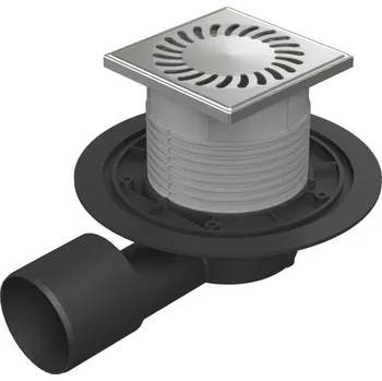 kanalizace Podlahová vpusť boční D50/75 NEPTUN, nerez mřížka SUN