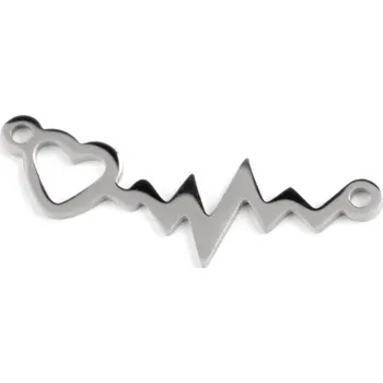 Přívěsek Přívěsek / mezidíl k výrobě šperků z nerezové oceli nekonečno, kost, motýl, srdce Varianta: 5 platina srdce, Balení: 1 ks