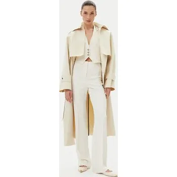 Dámské kalhoty PINKO Kalhoty z materiálu 104690 A213 Z07 Bílá Regular Fit 44