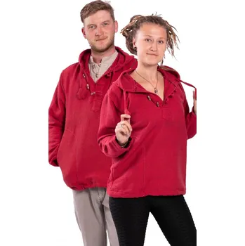 Unisex mikina s kapucí RAHUL WAFLAR červená L