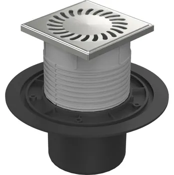 kanalizace Podlahová vpusť spodní D110, nerez mřížka SUN
