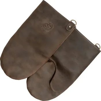 Beavercraft Kožené žáruvzdorné BBQ grilovací rukavice, hnědé LC_BBQ_Gloves_Brow