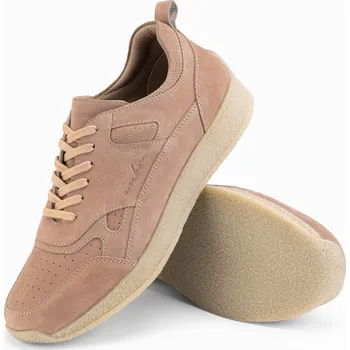 Pánské tenisky Pánské lehké semišové tenisky ve sportovním stylu - béžové V3 OM-FOSL-0205 - 45