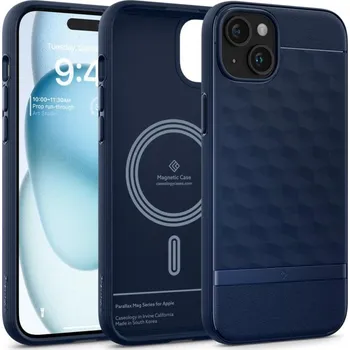 Náhradní kryt pro mobilní telefon Kryt Caseology Parallax Mag Magsafe iPhone 15 Midnight Blue