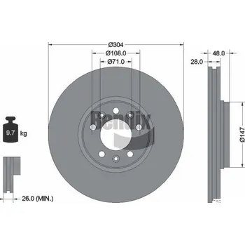 Brzdový kotouč Brzdový kotouč BENDIX Braking BDS1019