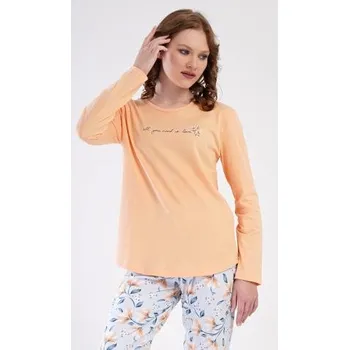 Dámské pyžamo Dámské pyžamo dlouhé Vienetta Secret Karolína světle modrá XL