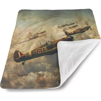 deka Sablio Dětská deka pro miminko Stíhačky Spitfire v letecké bitvě - 80x100 cm
