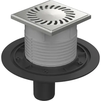 Podlahová vpusť spodní D50, nerez mřížka SUN