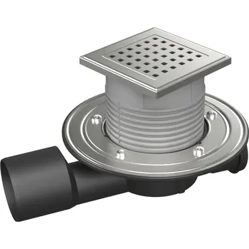 Podlahová vpusť průběžná D50/75, nerez příruba, rámeček, mřížka GATE