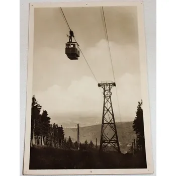 Krkonoše: lanovka na Černou horu - Orbis (neprošlá, pěkný stav, po okrajích několik dírek od špendlíku)