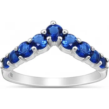 Prsten Stříbrný prsten Nermin MODRÝ 51
