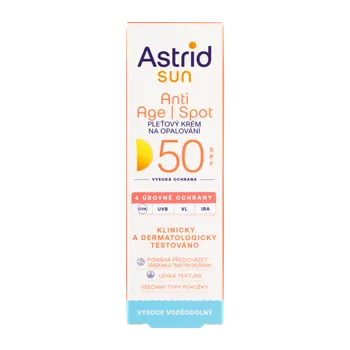 Přípravek na opalování Astrid Sun Anti Age Spot pleťový krém na opalování SPF50 50 ml