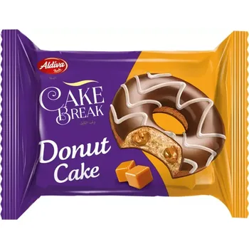 Donut DONUT CAKE 40 g s karamelovou náplní - balení 24 ks (Jemné pečivo s karamelovou náplní / v polevě)