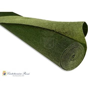 Krepový papír Cartotecnica Rossi Krepový papír role 180g (50 x 250cm) - dvojbarevný - listově zelený 562/1