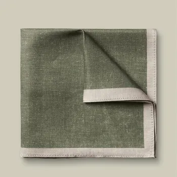 Kravata Charles Tyrwhitt Silk Linen Pocket Square — Sage Green