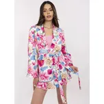 Růžový dámský květinový set blejzru a sukně se všitými kraťasy DHJ-KMPL-A9061.67-pink Velikost: ONE SIZE