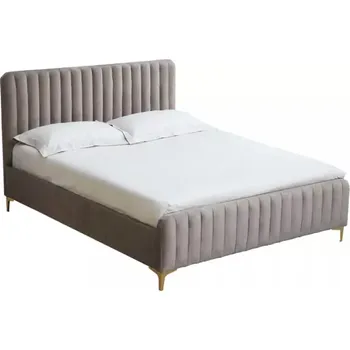 Ložnice Postel KAISA 160x200 cm - šedohnědá Taupe /zlatý matný - SLEVA 3% s kodem radost25