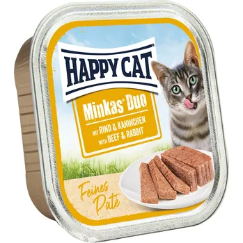 Krmivo pro kočku Happy Cat Minkas Duo Rind & Kaninchen Paté 100 g (12+4)