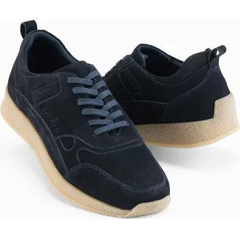 Pánské tenisky Pánské lehké semišové tenisky ve sportovním stylu - tmavě modré V2 OM-FOSL-0205 - 42