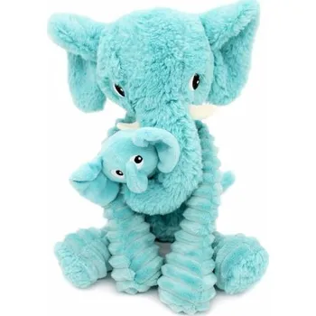 plyšák Ptipotos Plyšový slon Dimoitou modrý - máma s děťátkem