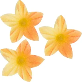 Jedlá dekorace na dort Dekorace oplatková - Květ mini 2 cm žlutý, 50 ks
