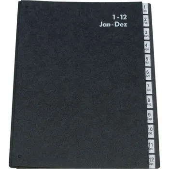 Karton PP Třídicí kniha Q-Connect, A4, 1-12, černá 510.2276
