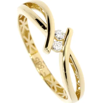 Prsten Zlatnictví Helios Proplétaný prsten zlatý Velikost: 62, Váha: 1,55g