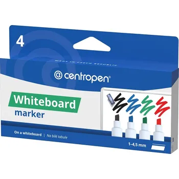 Značkovač, Centropen, 8569-4, stíratelný, seříznutý hrot, sada 4 kusy