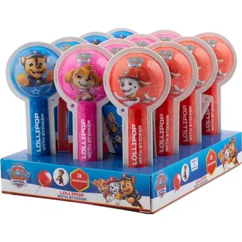 Bonbon Sweet´n Fun | Paw Patrol - lízátko v blistru se samolepkou 12 ks