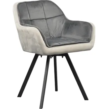 Křeslo Otočné jídelní křeslo, šedá Velvet látka, FLER