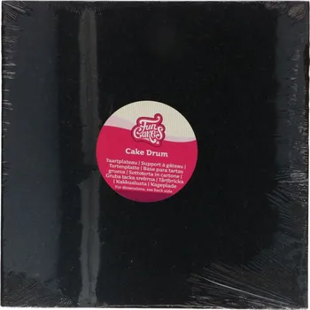 FunCakes Dortová podložka černá, čtverec 30,5 x 30,5 cm, výška 12 mm