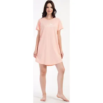 Dámské šaty Dámské domácí šaty s krátkým rukávem Wonderful - světle lososová - 4XL