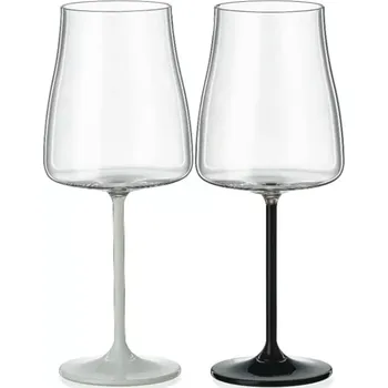 Sklenice Crystalex Sklenice na víno Alex Black/White 400 ml, 2ks