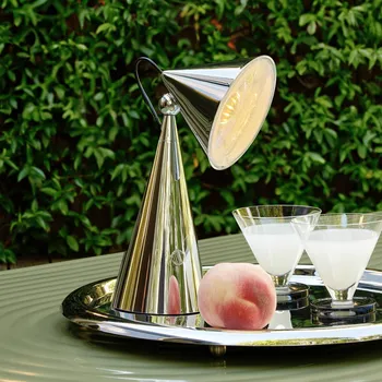 Lampička LED stolní lampa Tom Dixon Pose, stříbrná barva, výška 25 cm - Délka kabelu USB 200 cm stříbrné barvy 1 x 3 W LED - Doprava zdarma