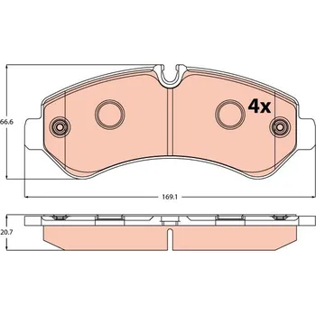 Brzdová destička Sada brzdových destiček, kotoučová brzda TRW GDB2528