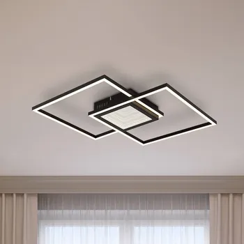 Globo LED stropní svítidlo Saunders, délka 43 cm, černé, 3D efekt LED 32 W celkem - Doprava zdarma