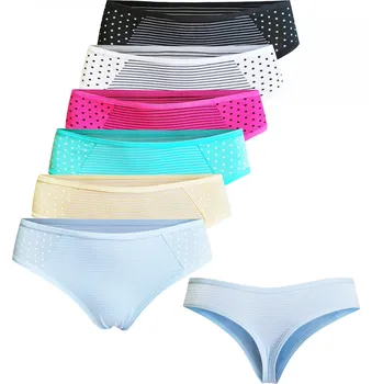 Kalhotky FANNIFEN Dámská tanga PRUHY & TEČKY YW4123 3ks Velikost: L