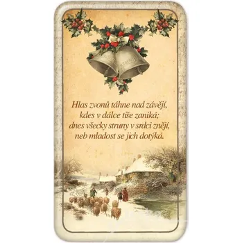 Dekorativní magnet Magnet Hlas zvonů táhne nad závějí 50 x 90 mm/NB