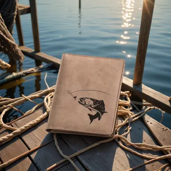 Obal na doklad Kožené zboží Pouzdro Na Rybářské Doklady "Pstruh 02" - Dárek pro rybáře