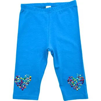 Dívčí legíny Dětské bavlněné 3/4 legíny modré TE-615 Velikost: 116/122