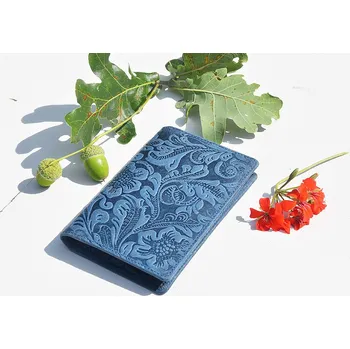 Obal na doklad Kožené zboží Pouzdro Na Doklady "Damascena blue" - Dárek pro ženu