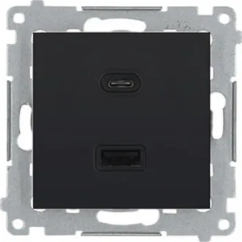 Elektrická zásuvka Zásuvka USB + USB-C dvojitá Quick Charge 30W Simon 54 černá