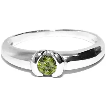 Prsten Stříbrný prsten zirkon olivín - VR8 (Stříbrný prsten se zirkonem)