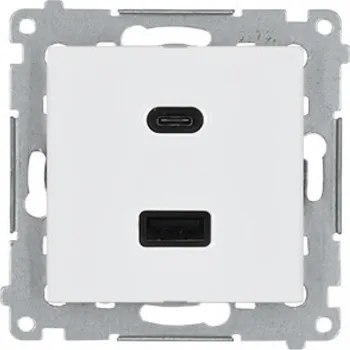 Elektrická zásuvka Zásuvka USB + USB-C dvojitá Quick Charge 30W Simon 54 bílá