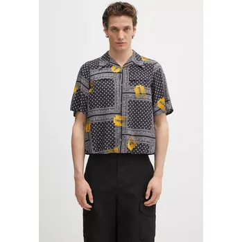 Pánská košile Košile Undercover Shirt/blouse pánská, tmavomodrá barva, relaxed, s klasickým límcem, UP1E1406, S, 59X