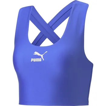 Dámské Tričko s krátkým rukávem PUMA T7 CROP TOP 53829792 – Modrá XS